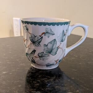 Vintage Barratt "Country Vine Ivy"Tea Cup Featuring White Ironstone Leaf Pattern